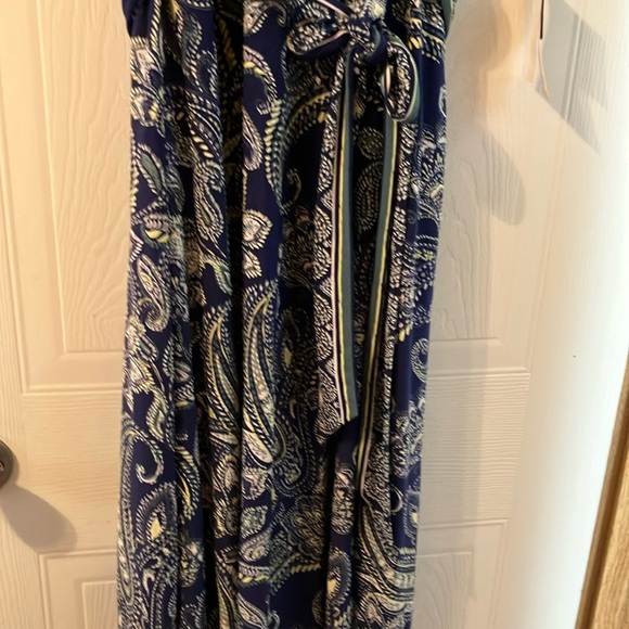 NWOT Sandra Darren Blue and White Maxi Sundress - Picture 4 of 6